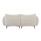 64 Classic Fabric 2-Seater Sofa with Wood Frame & 2 Pillows