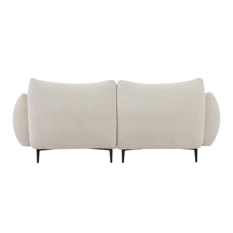 64 Classic Fabric 2-Seater Sofa with Wood Frame & 2 Pillows