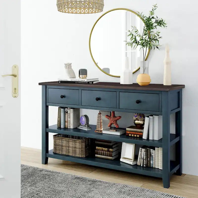 Console Table with 2-open Shelves - 16.00 x 50.00 x 30.00