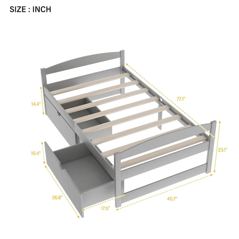 Twin size platform bed