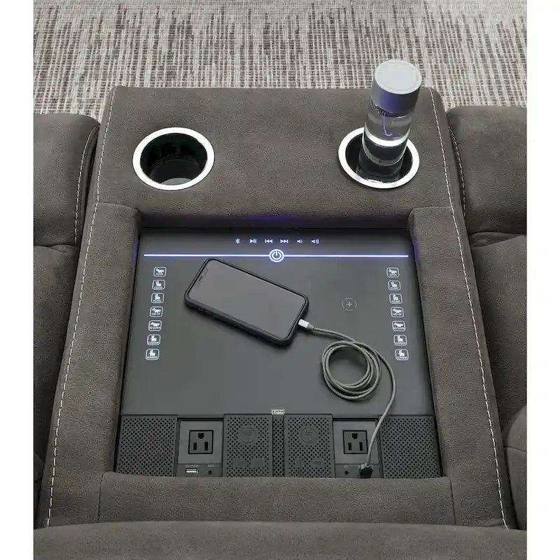 Signature Design by Ashley Hoopster Gray 6-Piece Power Reclining Sectional - 100W x 120D x 34H