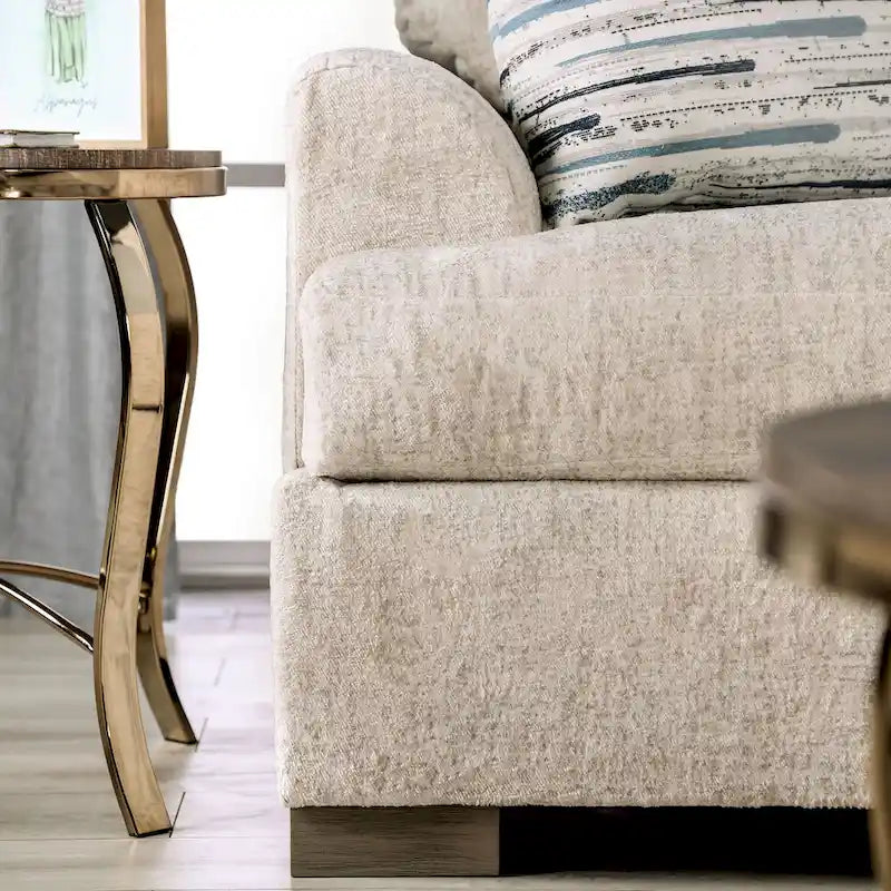 Nort Transitional Fabric Upholstered Flared Arms 2-Piece Sofa Set by Furniture of America