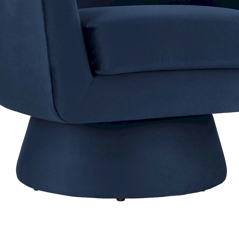 Astral Performance Velvet Fabric and Wood Swivel Chair