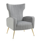 2 Set Velvet Accent Chair Upholstered Living Room Arm Chair
