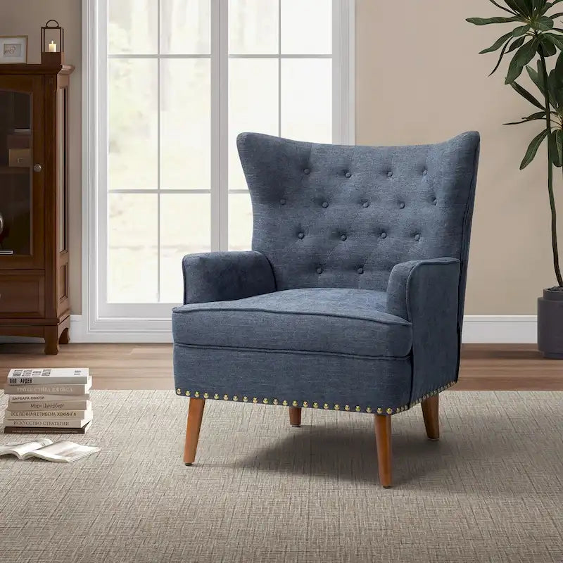 Alpheus Accent Armchair with Nailhead Trim by HULALA HOME