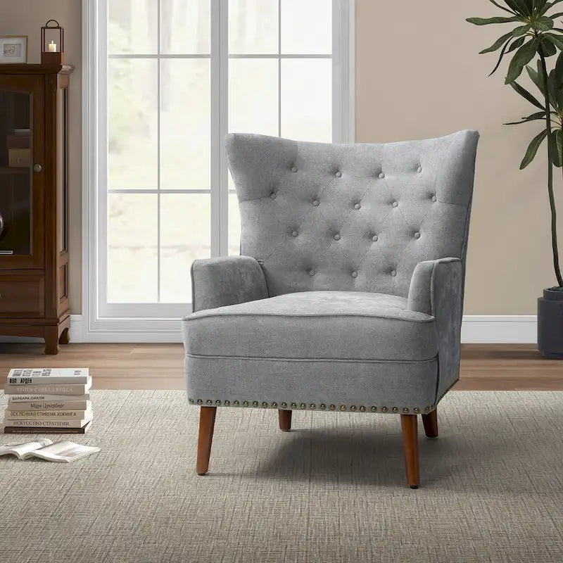 Alpheus Accent Armchair with Nailhead Trim by HULALA HOME