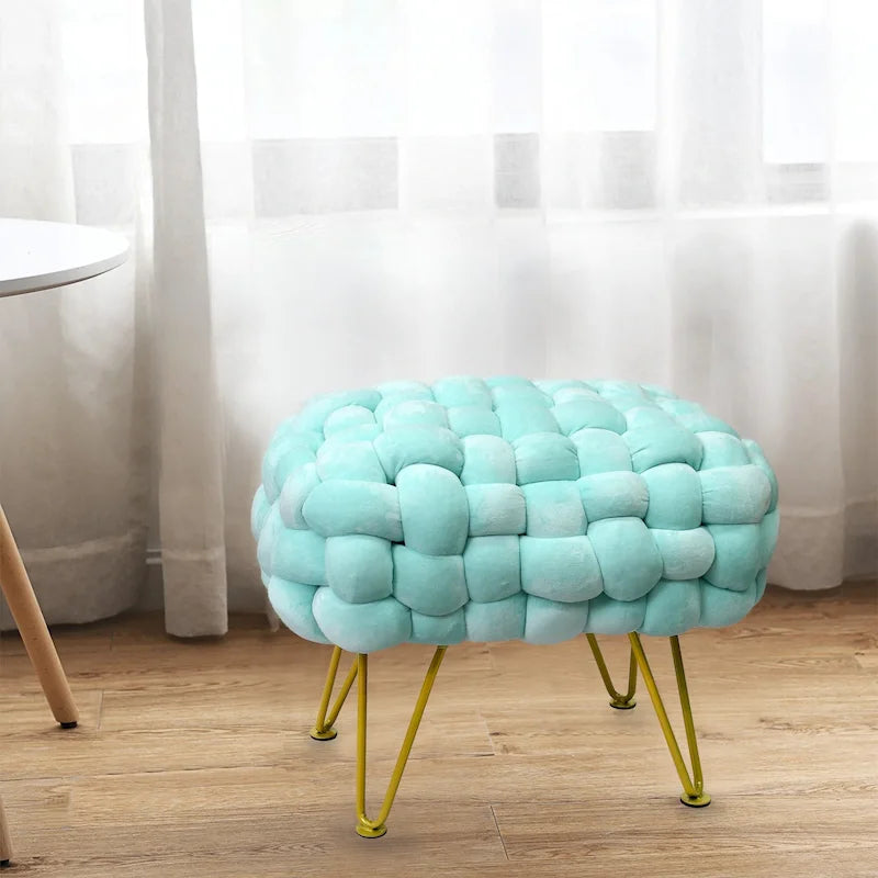 Velvet Pouf Stool 27x20x20