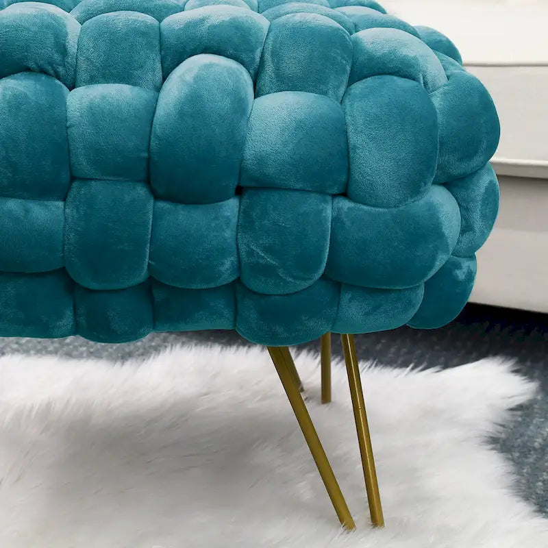 Velvet Pouf Stool 27x20x20
