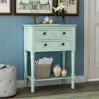 Wooden Console Table, Sofa Table with Storage Drawers and Shelf