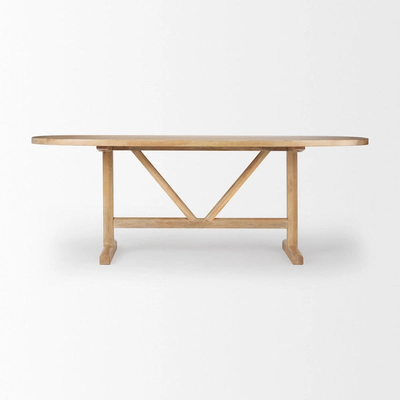 Viktor 84 Light Brown Solid Wood Dining Table - 84L x 42W x 30H