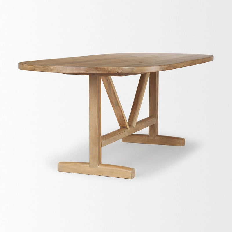 Viktor 84 Light Brown Solid Wood Dining Table - 84L x 42W x 30H
