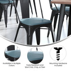 All-Weather Polyresin Seat for Colorful Metal Stools and Chairs-4 Pack