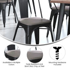 All-Weather Polyresin Seat for Colorful Metal Stools and Chairs-4 Pack