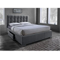 Sarter Contemporary Grid-Tufted Grey Fabric Upholstered Storage Bed with 2-drawer