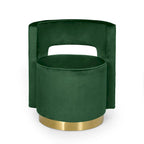 Cardan Modern Glam Round Open Back Velvet Swivel Club Chair by Christopher Knight Home - 26.25 L x 24.25 W x 28.50 H