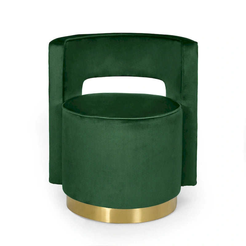 Cardan Modern Glam Round Open Back Velvet Swivel Club Chair by Christopher Knight Home - 26.25 L x 24.25 W x 28.50 H