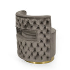 Cardan Modern Glam Round Open Back Velvet Swivel Club Chair by Christopher Knight Home - 26.25 L x 24.25 W x 28.50 H