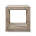 Artissance Peking Grand Framed Square Side Table, 22 Inch Tall, Weathered White Wash Finish