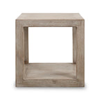 Artissance Peking Grand Framed Square Side Table, 22 Inch Tall, Weathered White Wash Finish