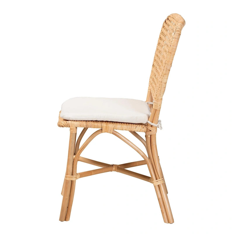 Nadira Bohemian Natural Brown Finished Rattan Dining Chair