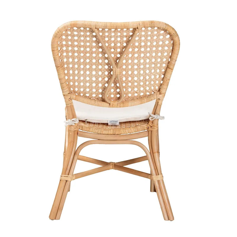 Nadira Bohemian Natural Brown Finished Rattan Dining Chair