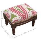 Pink and Green Paisley Needlepoint Footstool