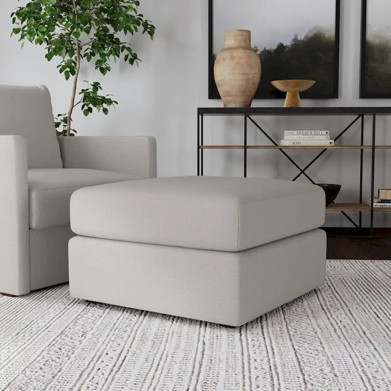 Flexsteel Fabric Ottoman in Light Tan