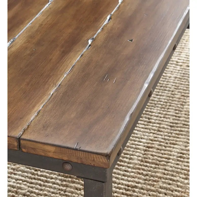 Steve Silver Gatling Natural Industrial Chairside Table