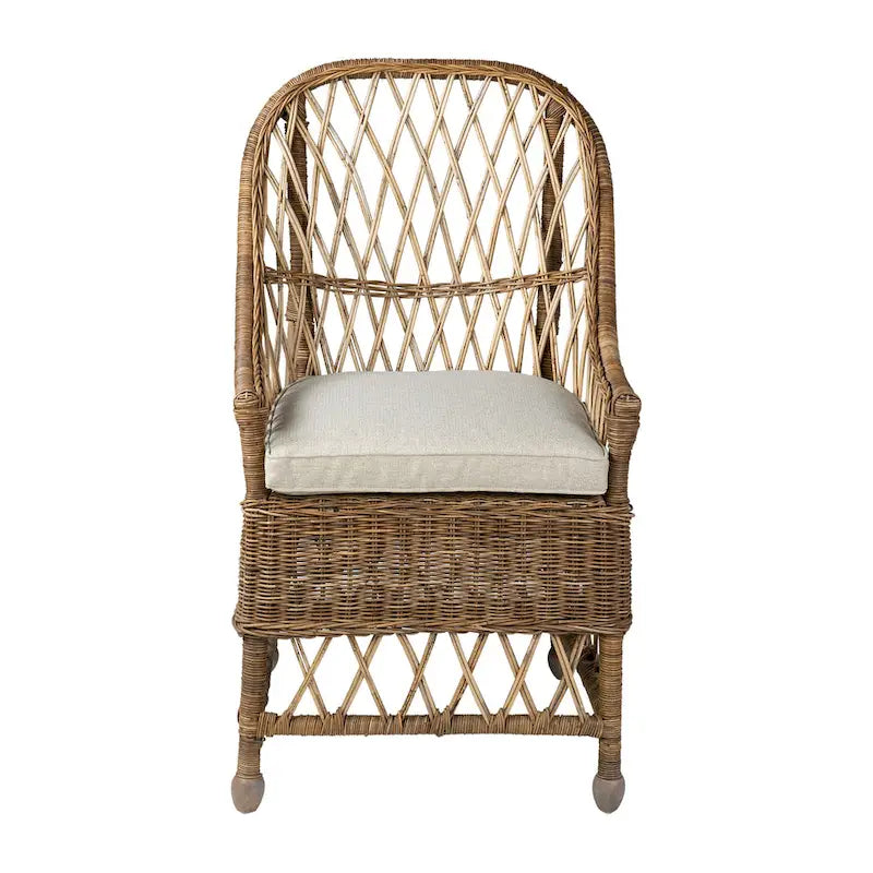 Bayside Curvilinear Rattan Cushioned Dining Chair by East at Main - 22x23x39