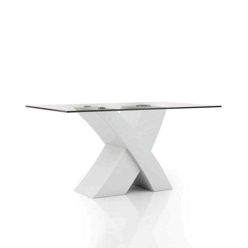 Nole Modern Black Faux Leather Pedestal Base 7-Piece Dining Set by Furniture of America