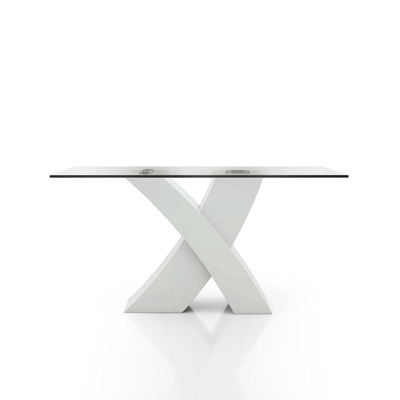 Nole Modern Black Faux Leather Pedestal Base 7-Piece Dining Set by Furniture of America