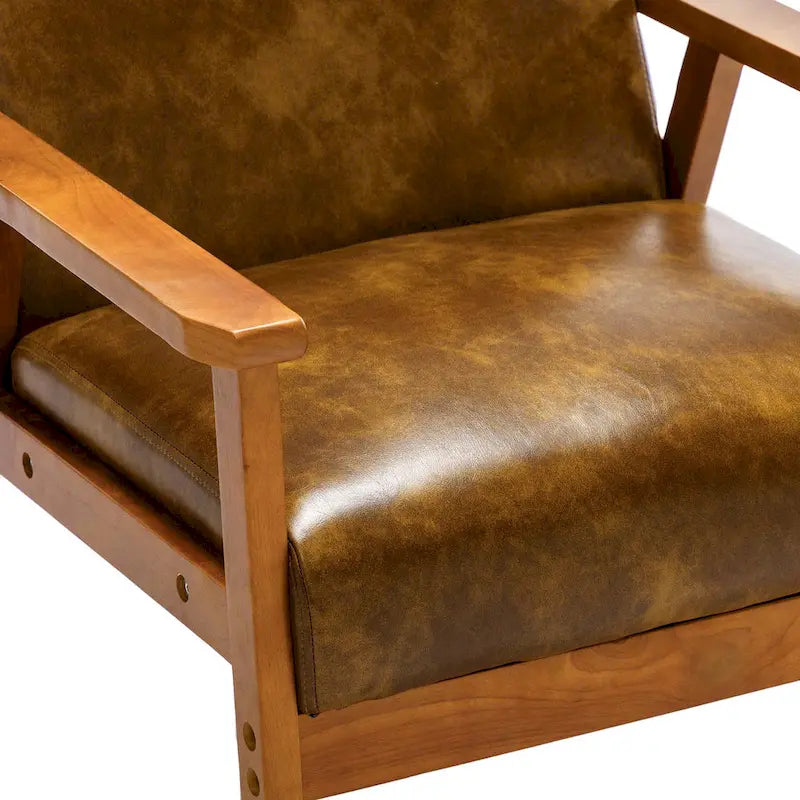 Padded Seat Wooden Lounge Armchair