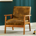 Padded Seat Wooden Lounge Armchair