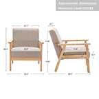Padded Seat Wooden Lounge Armchair