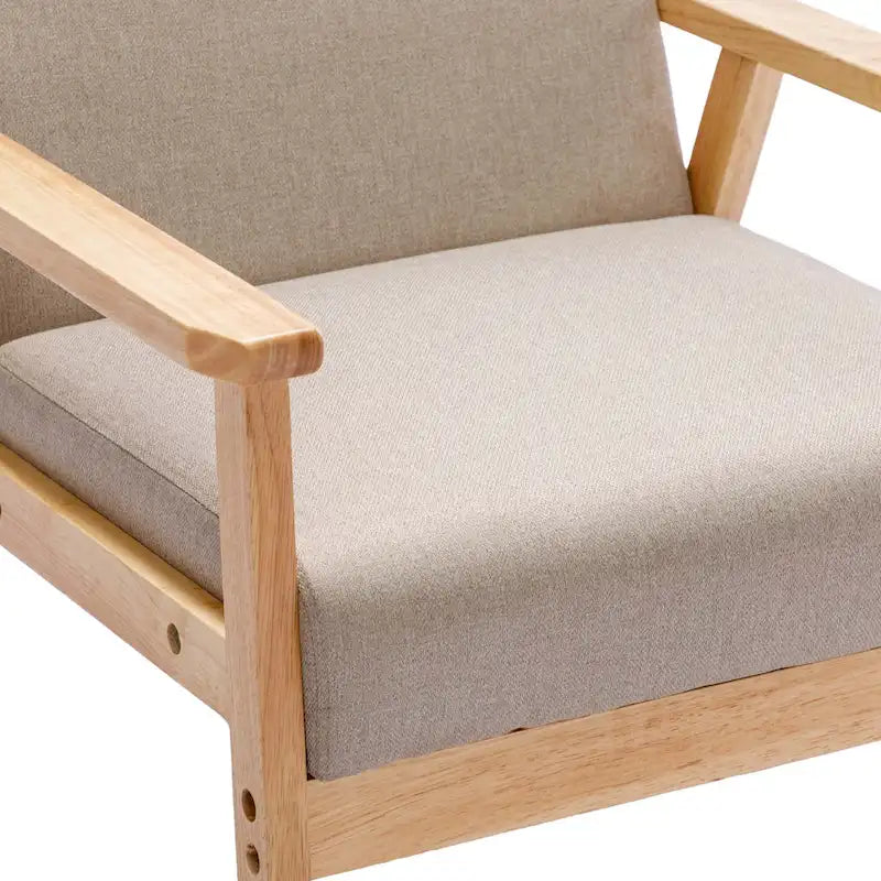 Padded Seat Wooden Lounge Armchair
