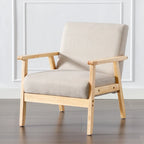 Padded Seat Wooden Lounge Armchair