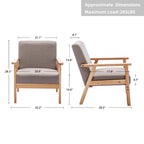 Padded Seat Wooden Lounge Armchair