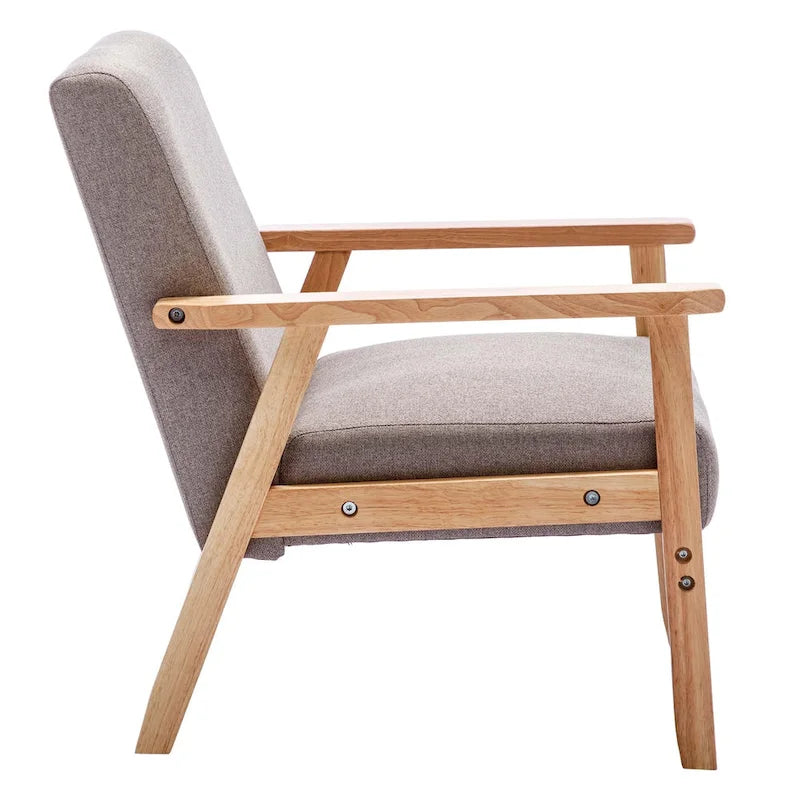 Padded Seat Wooden Lounge Armchair