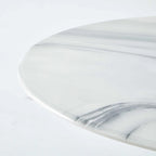 42.1 Tulip Dining Table With Round Marble Pattern Table Top for 4-6 People