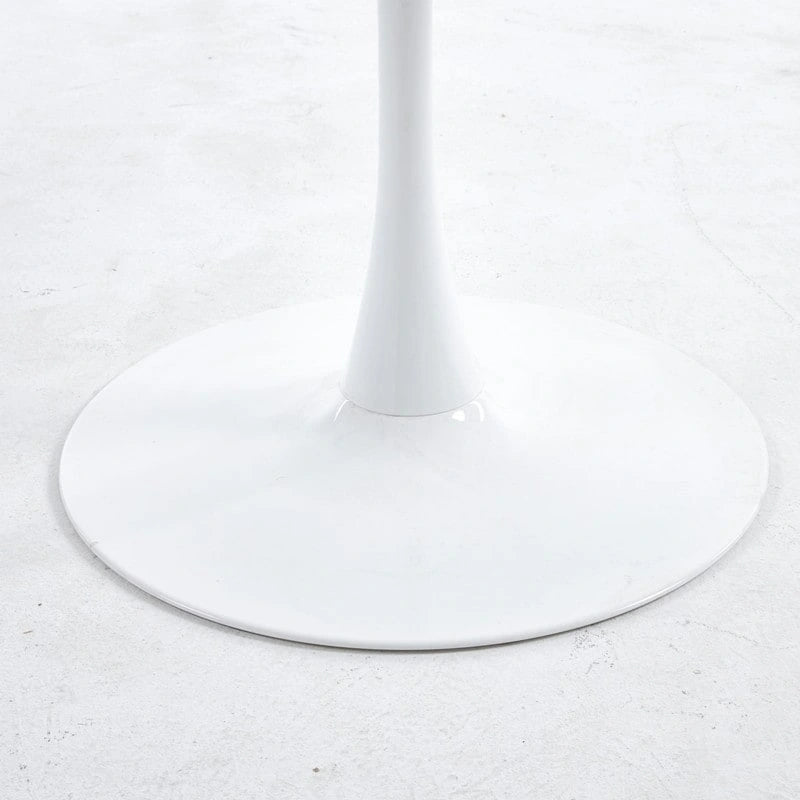 42.1 Tulip Dining Table With Round Marble Pattern Table Top for 4-6 People