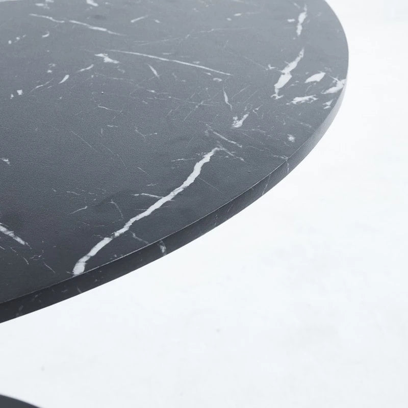 42.1 Tulip Dining Table With Round Marble Pattern Table Top for 4-6 People