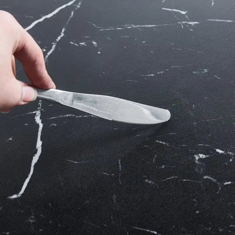 42.1 Tulip Dining Table With Round Marble Pattern Table Top for 4-6 People