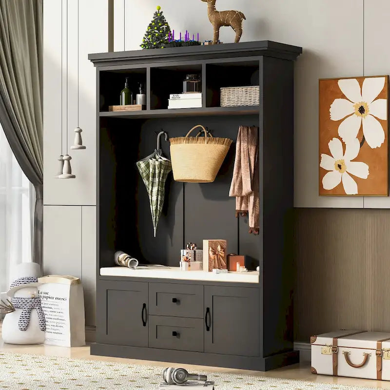 47.2Inch Hall Tree with 3 Hooks for Entrance