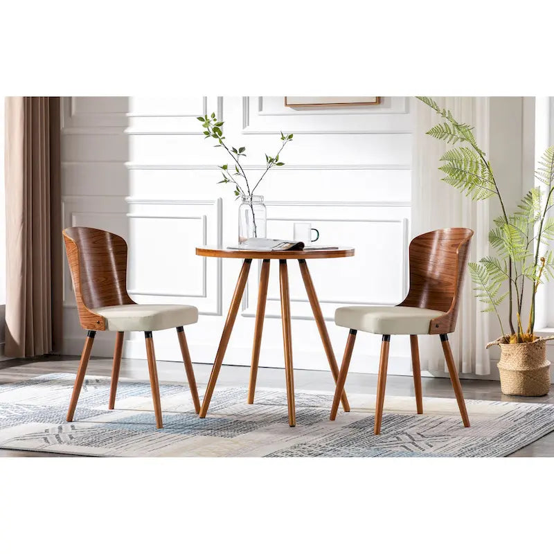 Porthos Home Karr Armless Dining Chairs Set of 2, Beech Wood Back & Legs