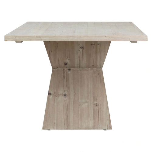 79 Rectangular Reclaimed Pine Modern Honeycomb Pedestal Base Dining Table