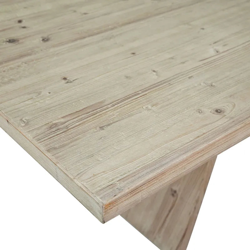 Hudson 79 Rectangular Reclaimed Pine Modern Honeycomb Pedestal Base Dining Table