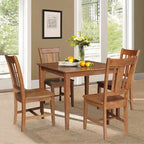 36 x 36 in. Solid Wood Dining Table with 4 Splatback Chairs - 5 Piece Set