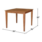 36 x 36 in. Solid Wood Dining Table with 4 Splatback Chairs - 5 Piece Set