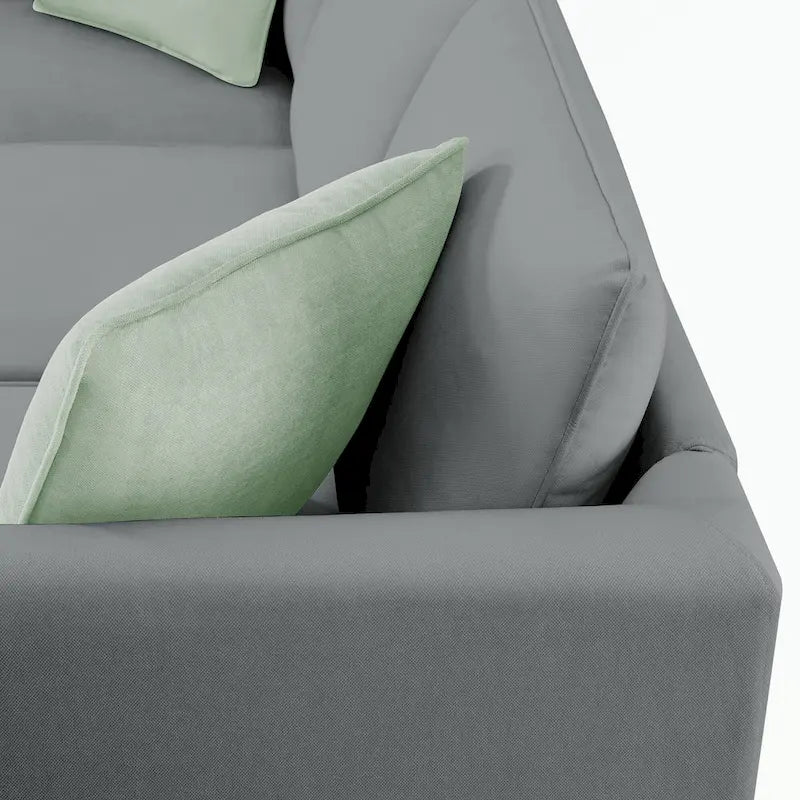 Modular Sectional Sofa with Ottoman and 3 Pillows