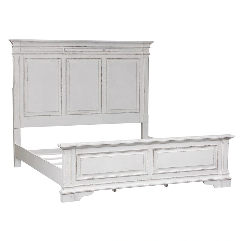 The Gray Barn Abbey Park Antique White King Panel Bed
